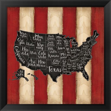 Framed United States II Print