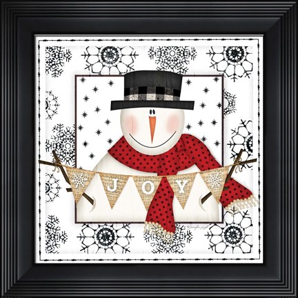 Framed Snowman Snowflake IV Print