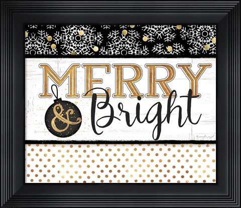 Framed Merry &amp; Bright Print