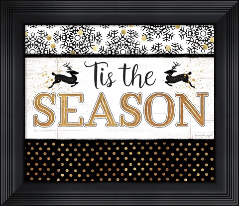 Framed Tis the Season (black &amp; gold) Print