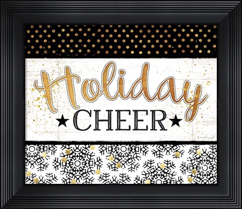 Framed Holiday Cheer - Black &amp; Gold Print
