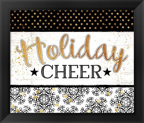 Framed Holiday Cheer - Black &amp; Gold Print