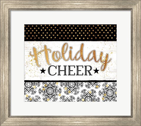 Framed Holiday Cheer - Black &amp; Gold Print