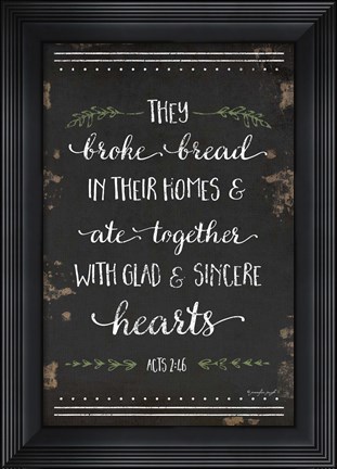 Framed They Broke Bread I Print