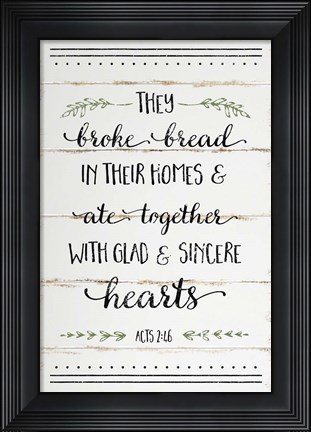 Framed They Broke Bread II Print