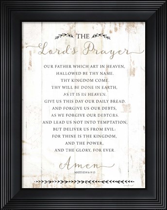 Framed Lord&#39;s Prayer Print