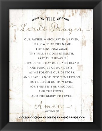 Framed Lord&#39;s Prayer Print