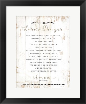 Framed Lord&#39;s Prayer Print