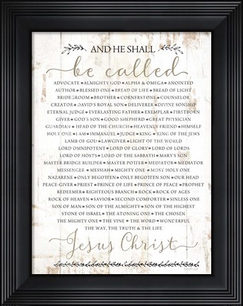 Framed Names of Christ Print
