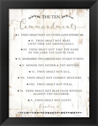 Framed Ten Commandments Print