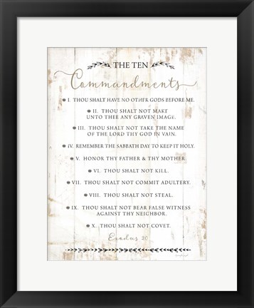 Framed Ten Commandments Print