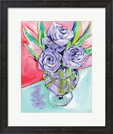 Framed Purple Rose Print