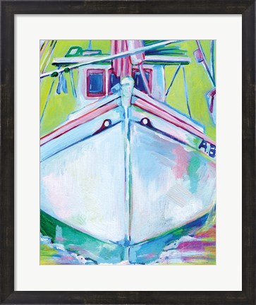 Framed Sunset Boat I Print