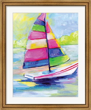 Framed Sunset Boat III Print