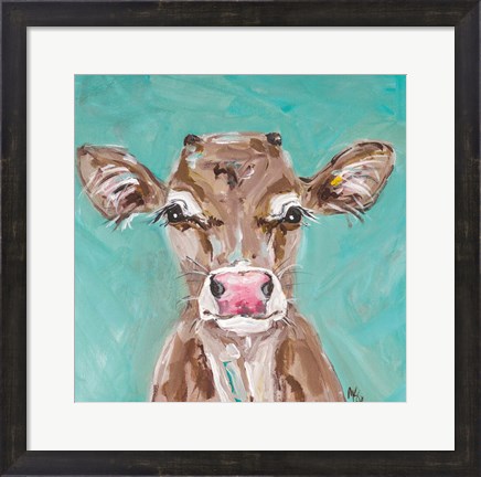 Framed Pink Nosed Cow Print