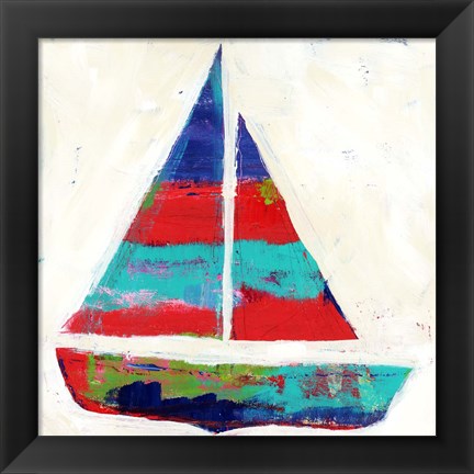 Framed Sailboat Stripe Print