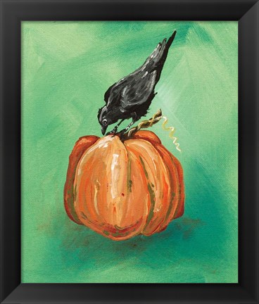 Framed Pumpkin and Bird Print