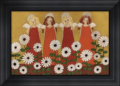 Framed Angels Ana Daisies Print