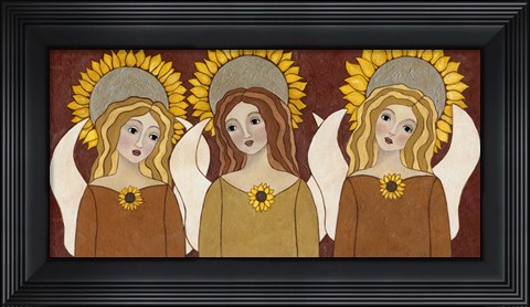 Framed Angels And Sunflowers Print