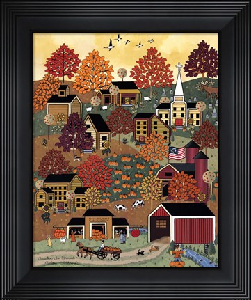 Framed Autumn In Vermont Print