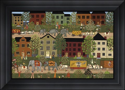 Framed Circus Day Parade Print