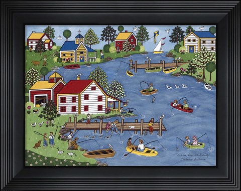 Framed Fine Day For Fishing Print