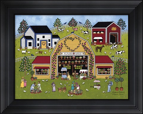 Framed Flower Barn Print