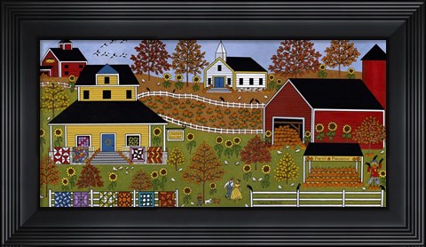 Framed Mamas Quilts And Papas Pumpkins Print