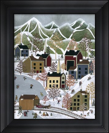 Framed Playing In The Snow Print