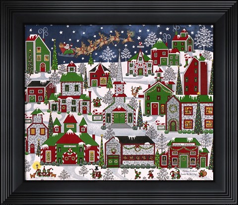Framed Santas On His Way Print