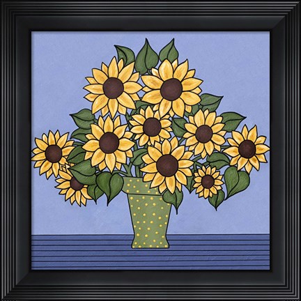 Framed Sunflower Bouquet Print