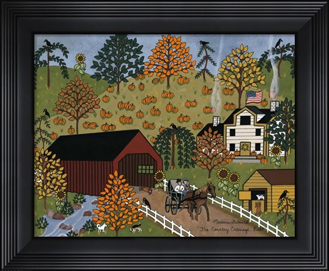 Framed Country Carriage Ride Print