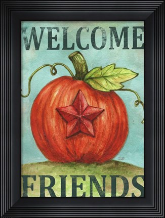 Framed Pumpkin Star Welcome Autumn 2 Print