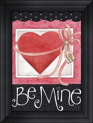 Framed Pink Heart Be Mine Print