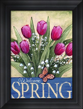 Framed Welcome Spring Tulips Print