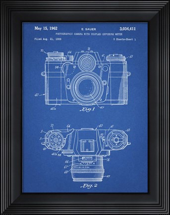 Framed Photographic Camera With Coupled Exposure Meter Patent - Blueprint Print