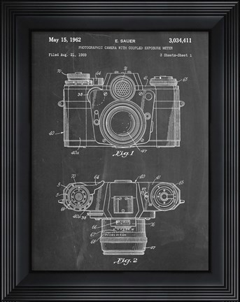 Framed Photographic Camera With Coupled Exposure Meter Patent - Chalkboard Print