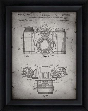 Framed Photographic Camera With Coupled Exposure Meter Patent - Faded Grey Print