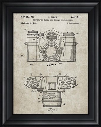 Framed Photographic Camera With Coupled Exposure Meter Patent - Sandstone Print