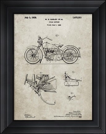 Framed Cycle Support Patent - Sandstone Print