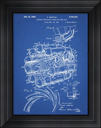 Framed Aircraft Propulsion &amp; Power Unit Patent - Blueprint Print