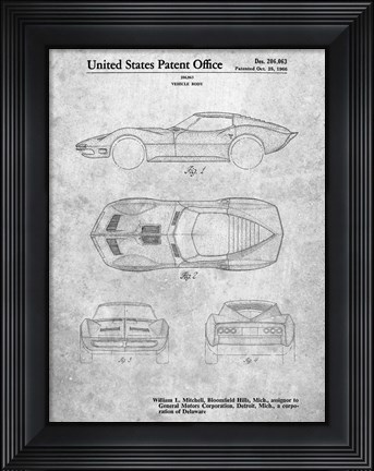 Framed Vehicle Body Patent - Slate Print