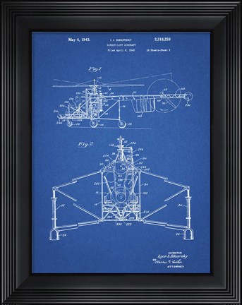 Framed Direct-Lift Aircraft Patent - Blueprint Print