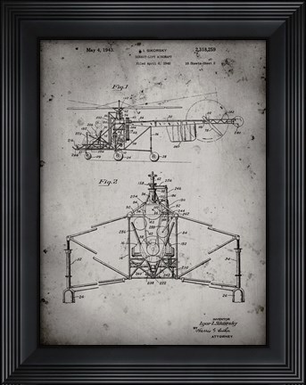 Framed Direct-Lift Aircraft Patent - Faded Grey Print