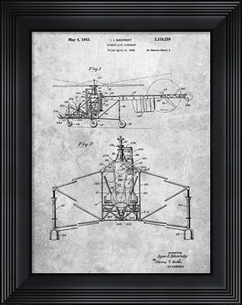 Framed Direct-Lift Aircraft Patent - Slate Print