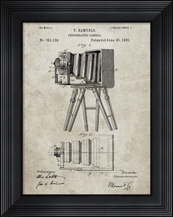 Framed Photographic Camera Patent - Sandstone Print