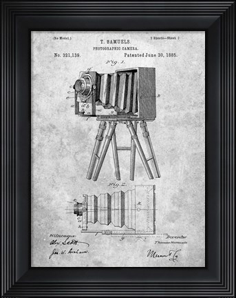 Framed Photographic Camera Patent - Slate Print