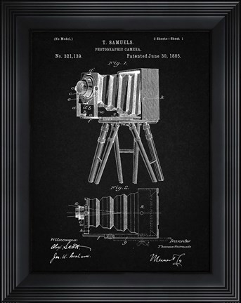 Framed Photographic Camera Patent - Vintage Black Print