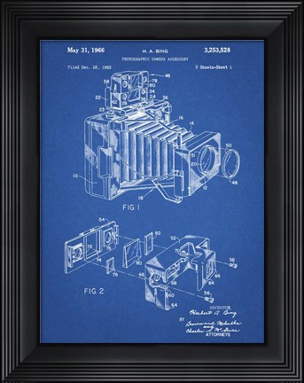 Framed Photographic Camera Accessory Patent - Blueprint Print