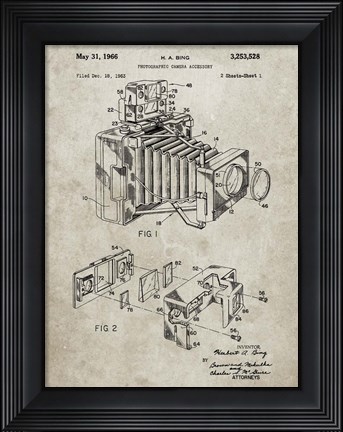 Framed Photographic Camera Accessory Patent - Sandstone Print